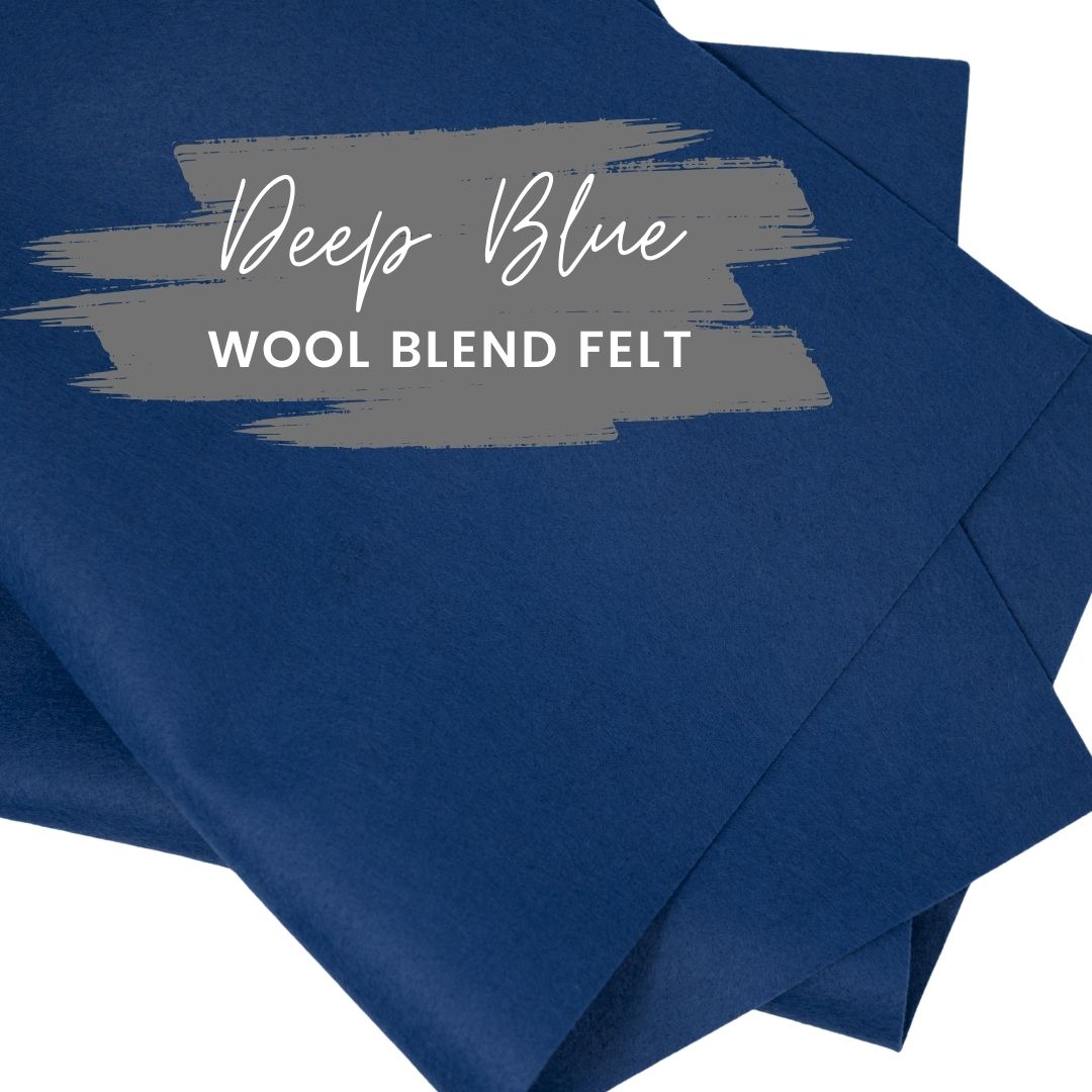 Deep Blue Wool Blend Felt