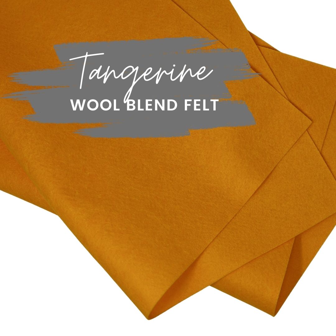 Tangerine Wool Blend Felt