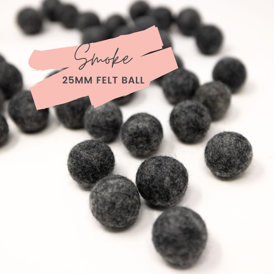 Smoke Wool Felt Balls 25mm/ 1 inch Ball