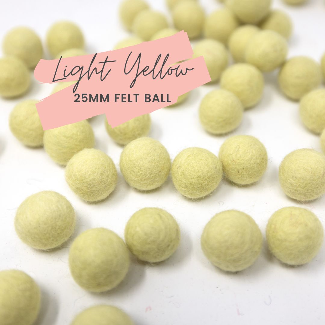 Light Yellow Wool Felt Balls 25mm/ 1 inch Ball (Copy)