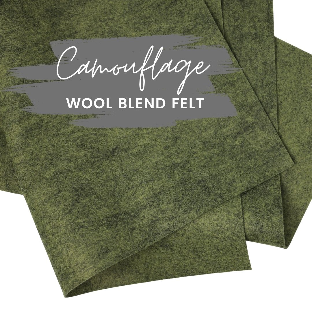 Camouflage Wool Blend Felt