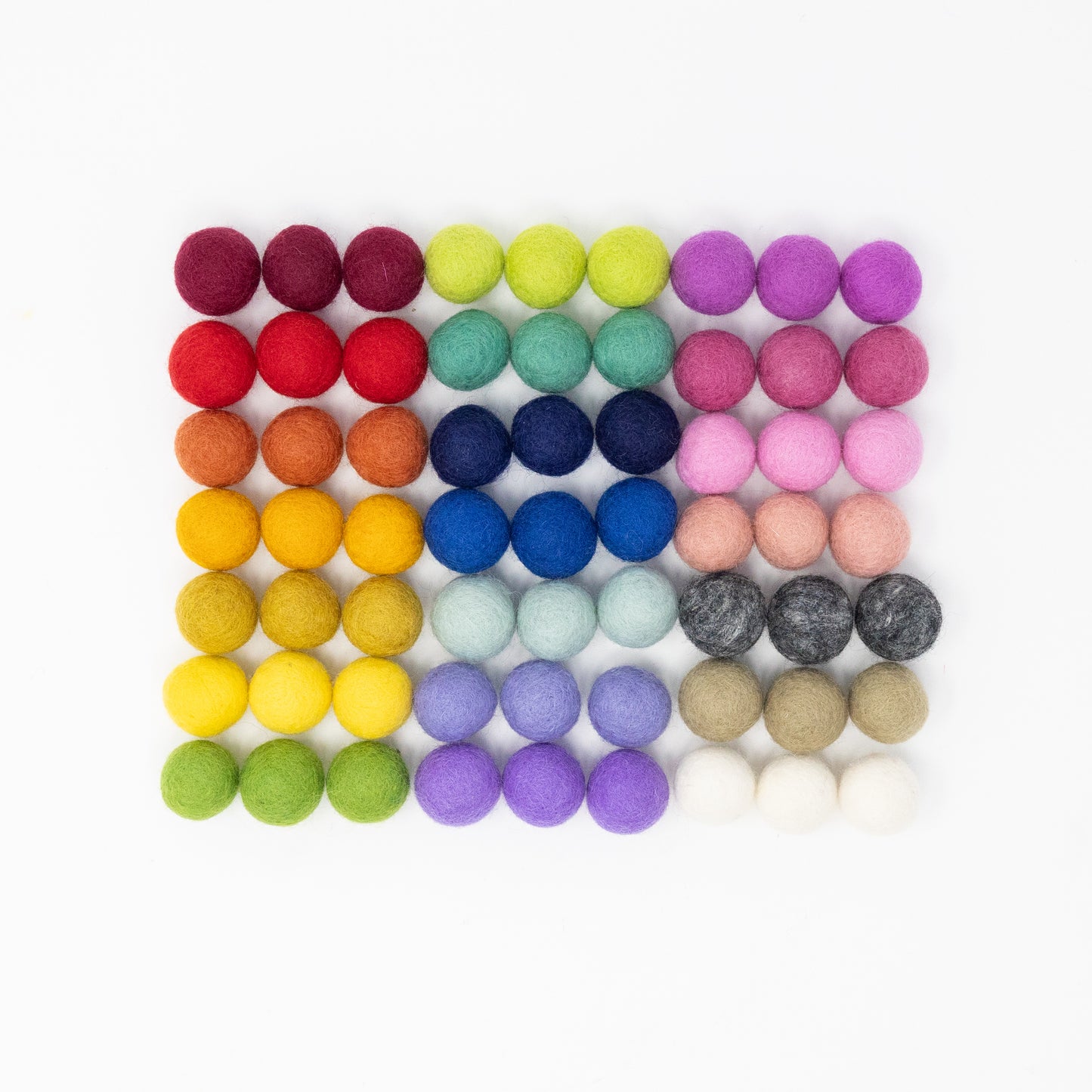 White Wool Felt Balls 25mm/ 1 inch Ball