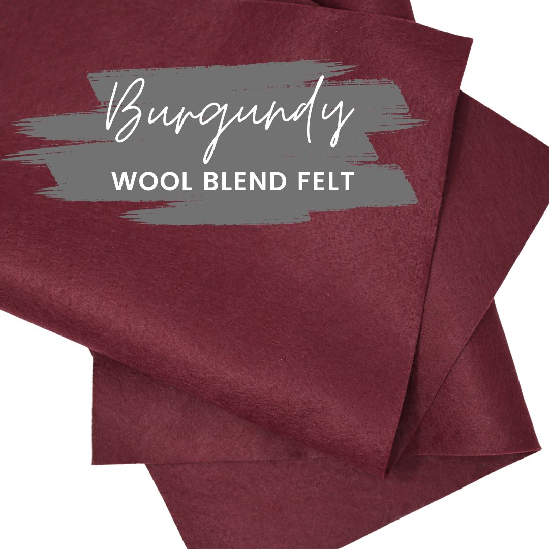 Burgundy Wool Blend Felt