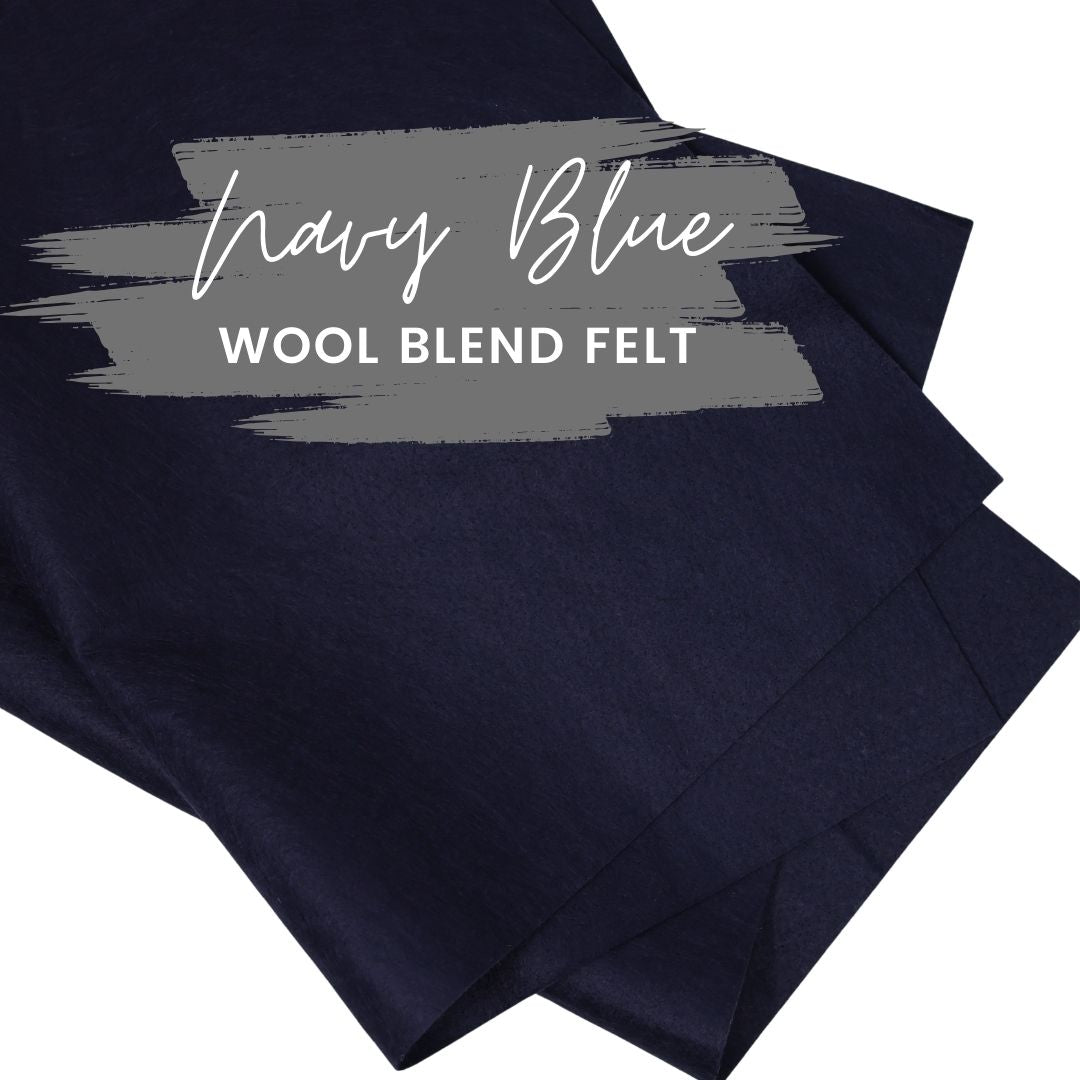 Navy Blue Wool Blend Felt