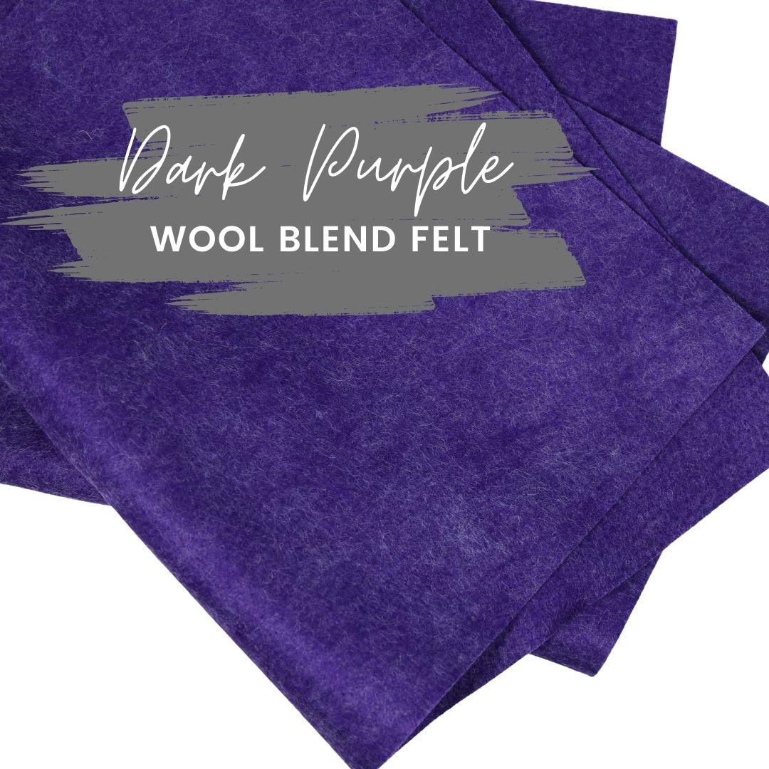 Dark Purple Wool Blend Felt