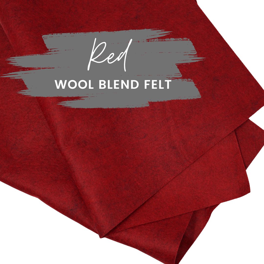 Red Wool Blend Felt