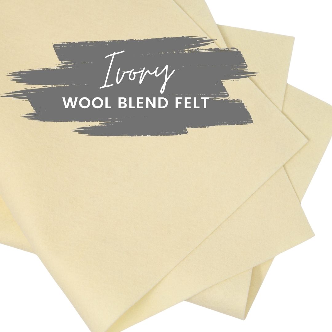 Ivory Wool Blend Felt