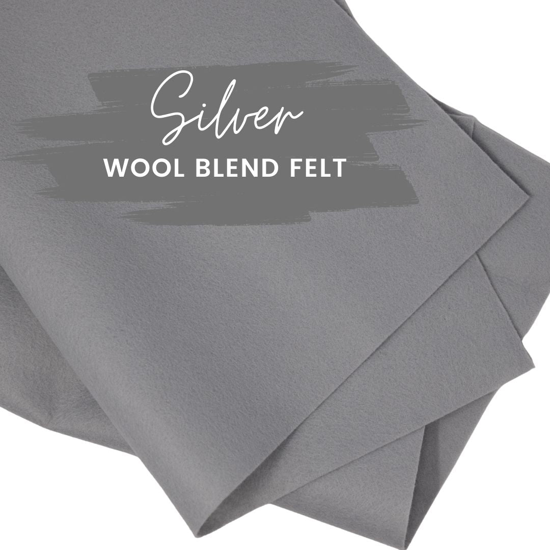 Silver Wool Blend Felt