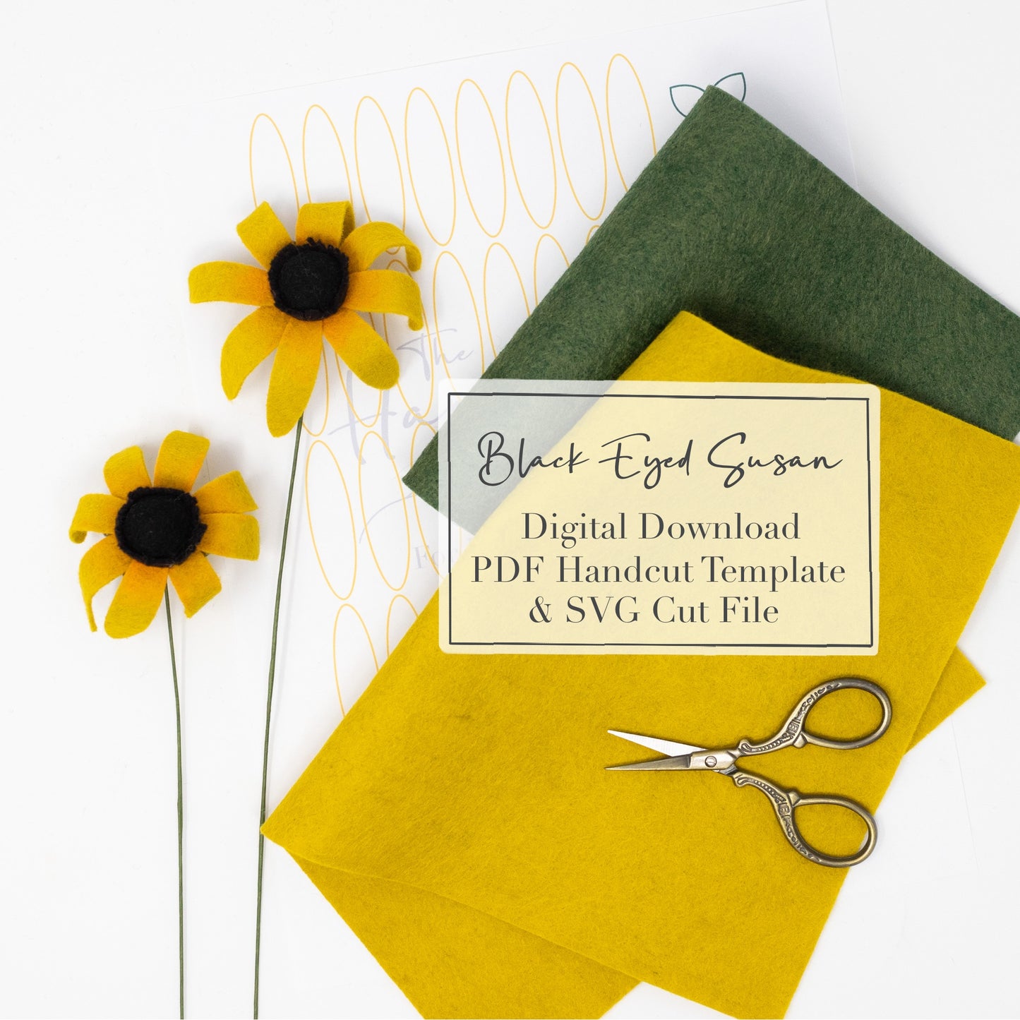 Black Eyed Susan Digital Download Template and SVG
