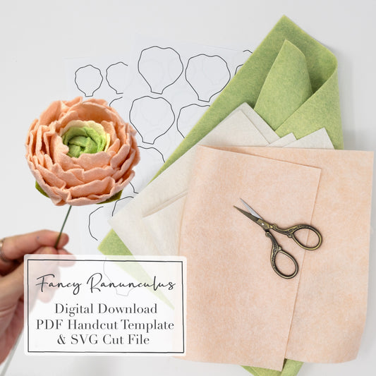 Fancy Ranunculus Digital Download Template and SVG