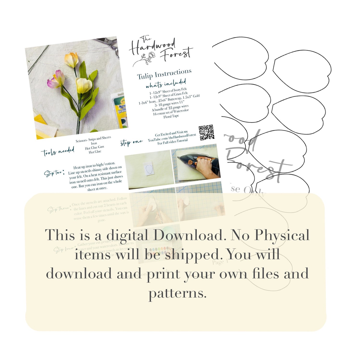 Tulip PDF and SVG Digital Download Kit