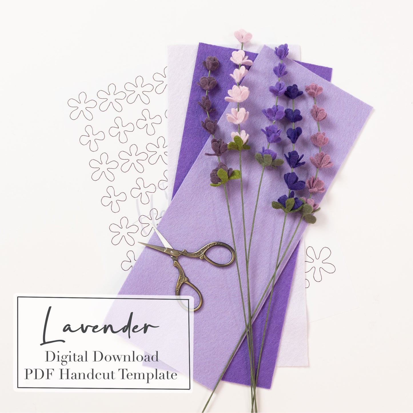 Lavender Digital Download Hand Cut Template