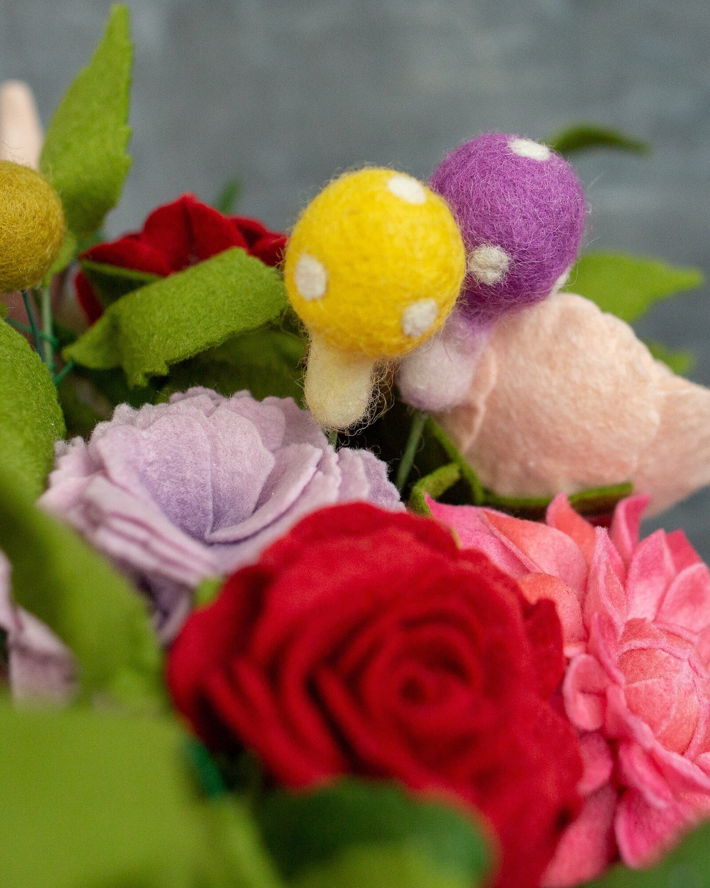 Mushroom Felt Flower Pick