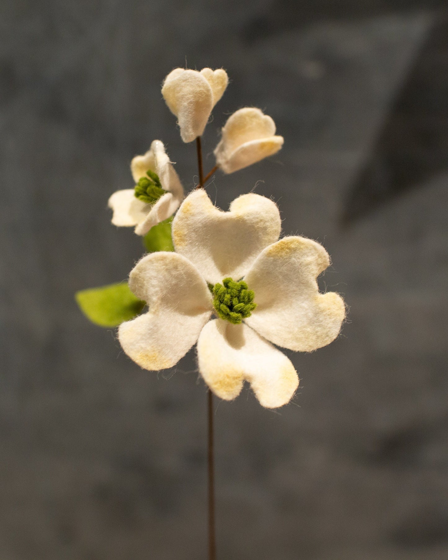 Small Dogwood Felt Flower Stem