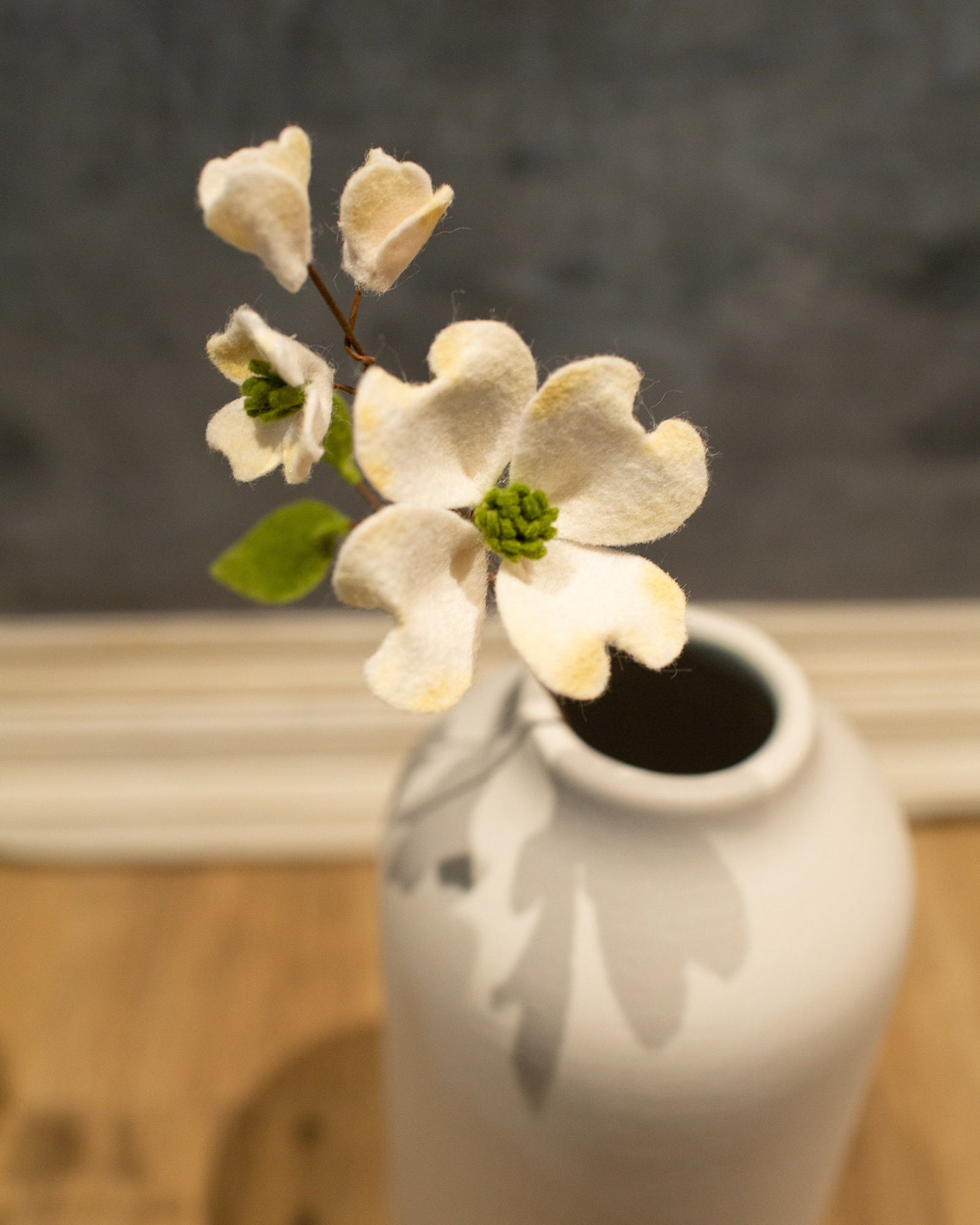 Small Dogwood Felt Flower Stem