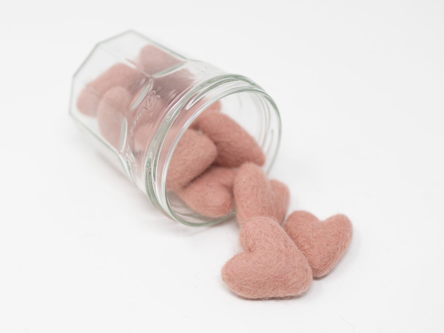 Pink Felt Hearts 4cm (Packs of 10 or 25)