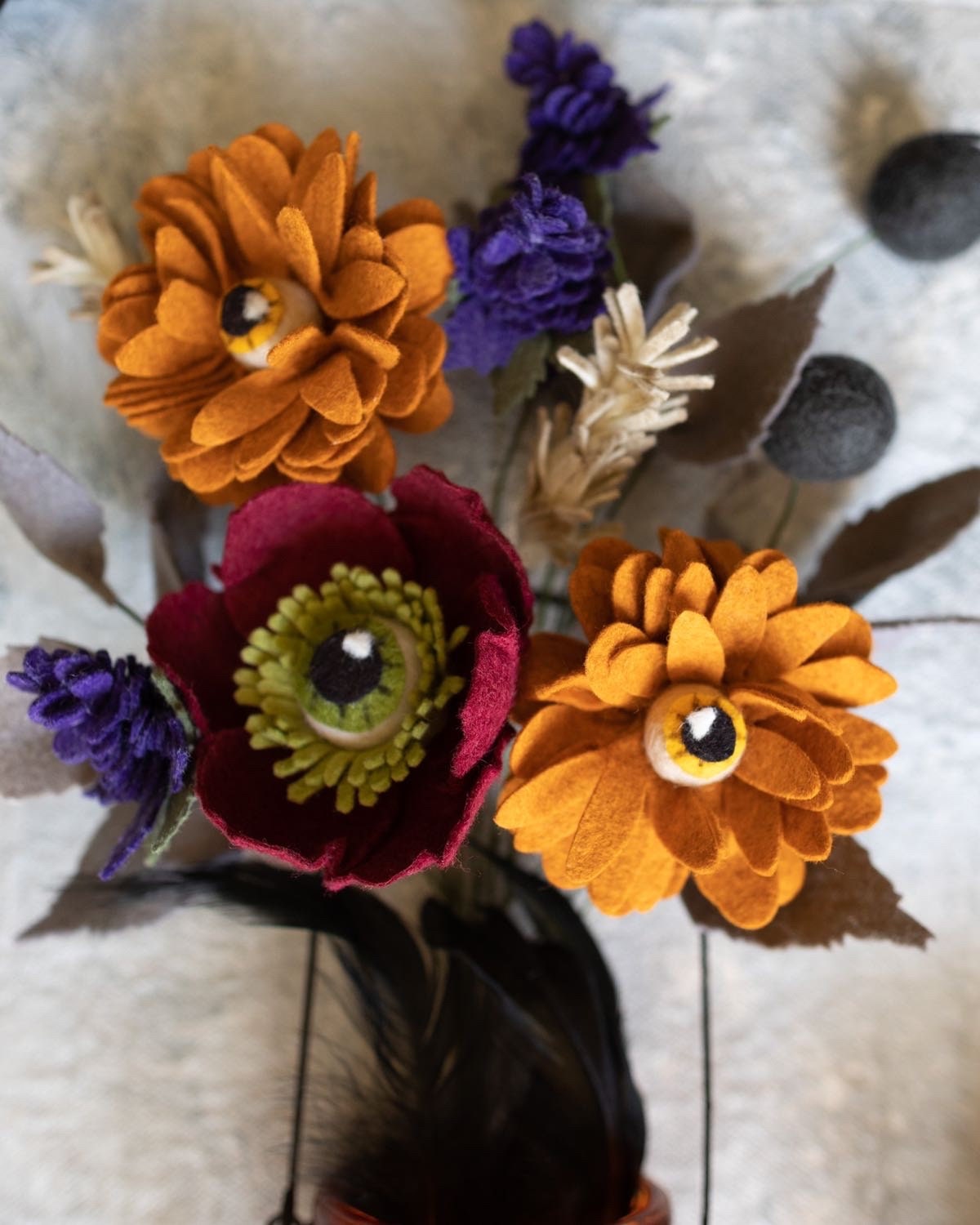 Halloween Flower Bouquet Flowers with Eyes