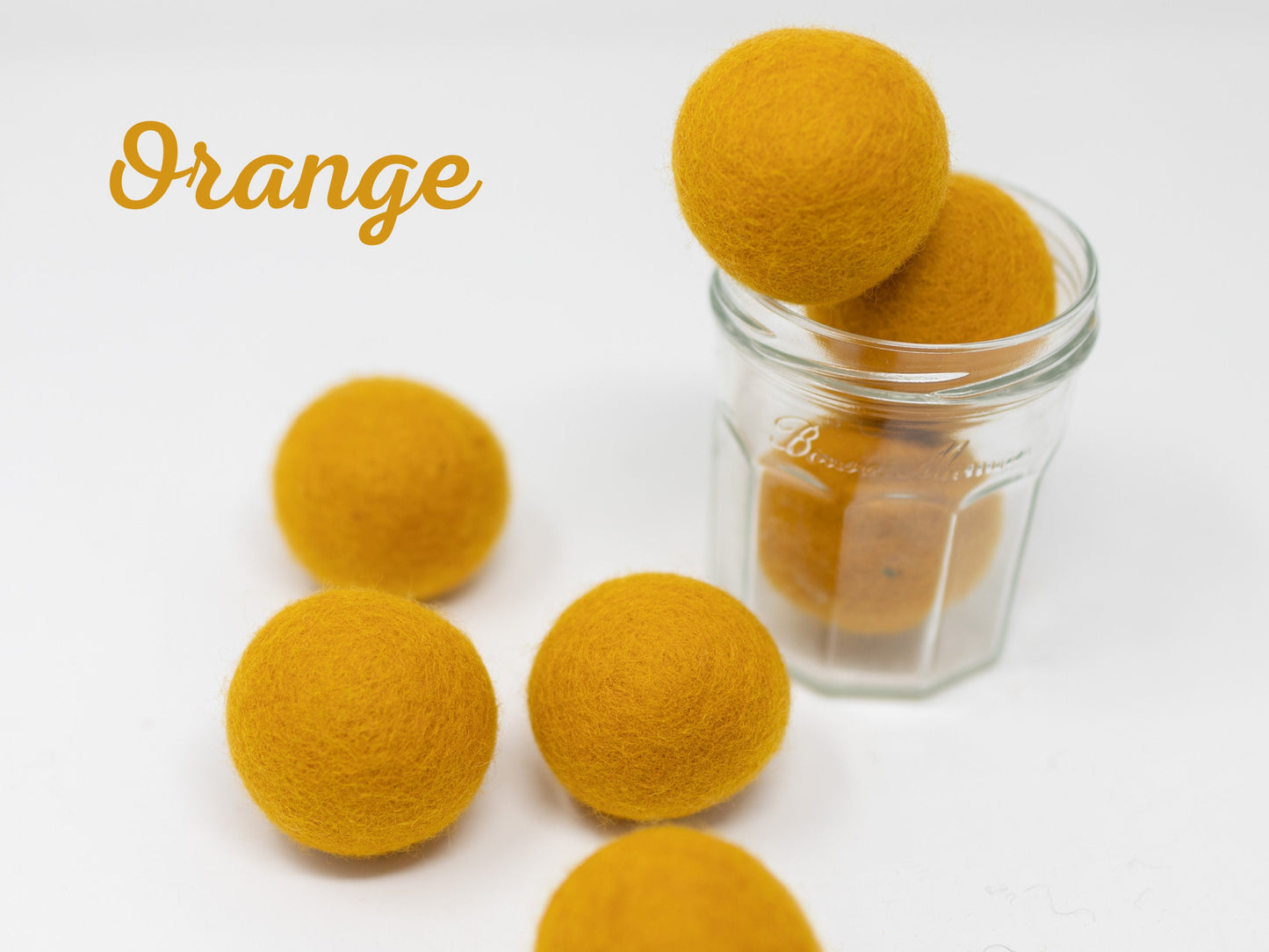 Orange Felt Balls 50mm
