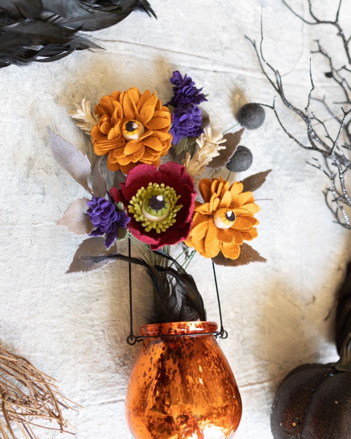 Halloween Flower Bouquet Flowers with Eyes