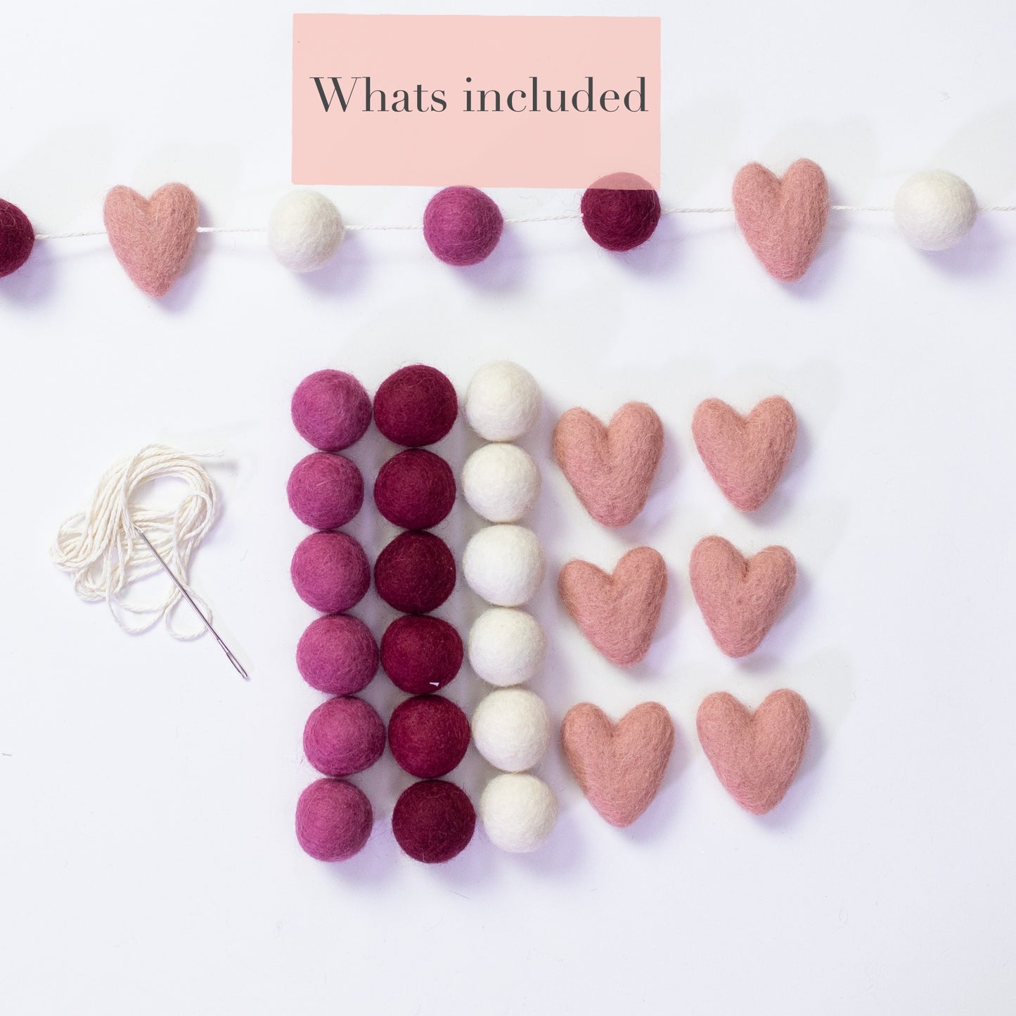 Valentines Day Heart Garland DIY Kit and Tutorial
