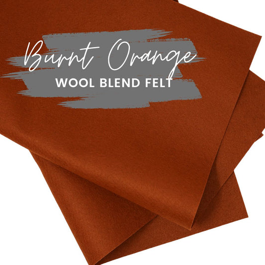 Burnt Orange Wool Blend Felt