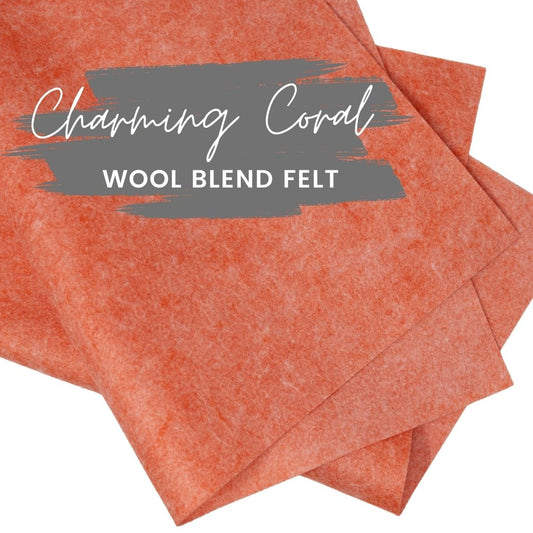 Charming Coral Wool Blend Felt