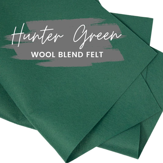 Hunter Green Wool Blend Felt