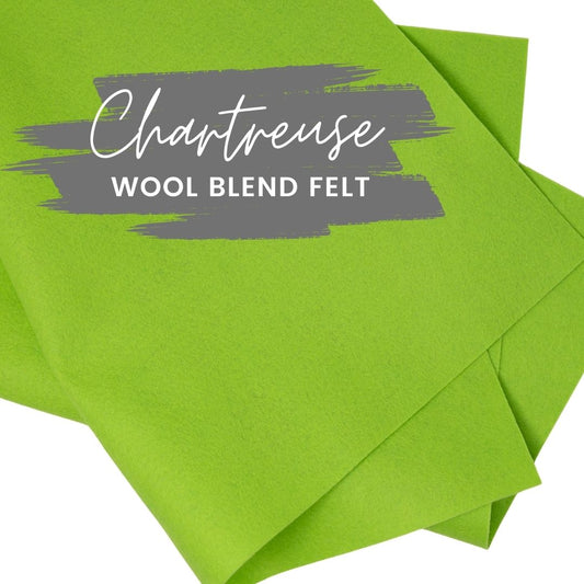 Chartreuse Wool Blend Felt