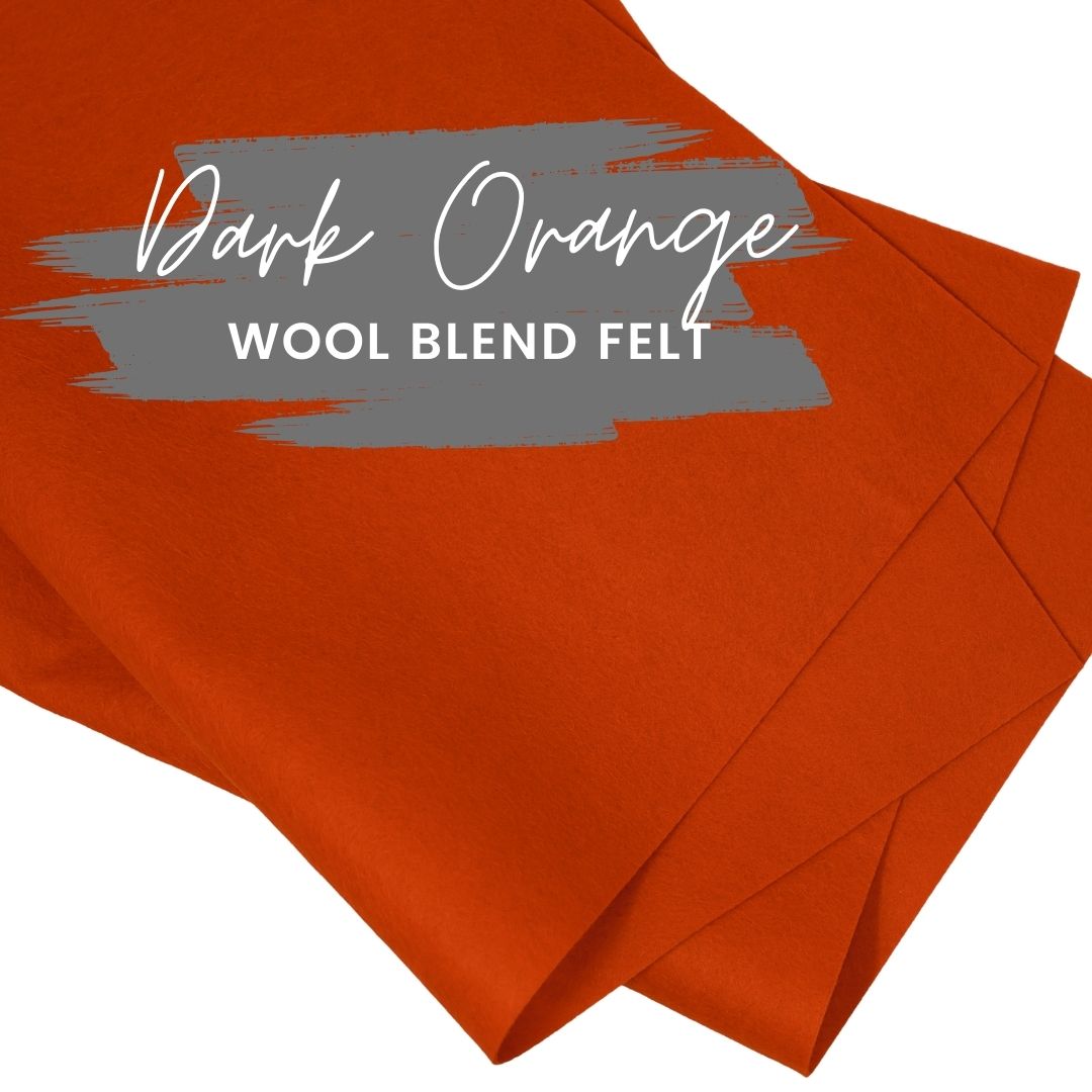 Dark Orange Wool Blend Felt