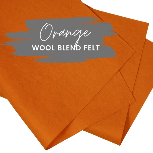 Orange Wool Blend Felt