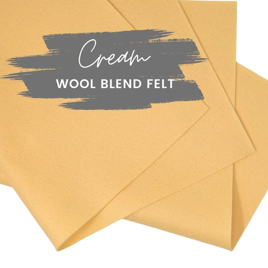 Cream Wool Blend Felt