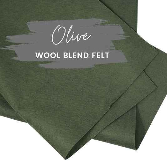 Olive Wool Blend Felt