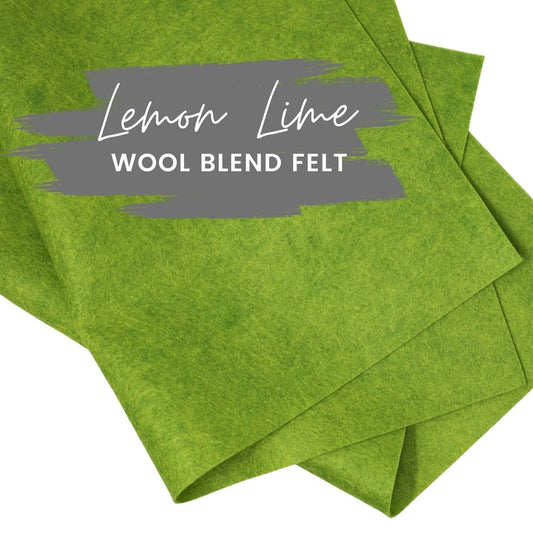 Lemon Lime Wool Blend Felt