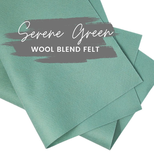 Serene Green Wool Blend Felt