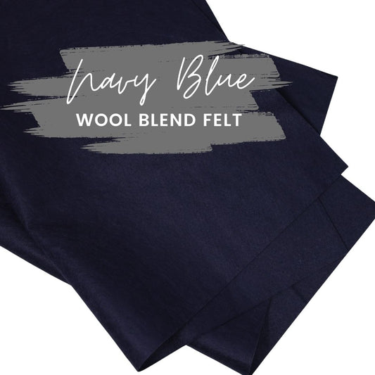 Navy Blue Wool Blend Felt