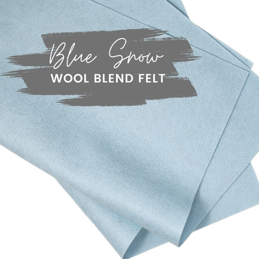 Blue Snow Wool Blend Felt