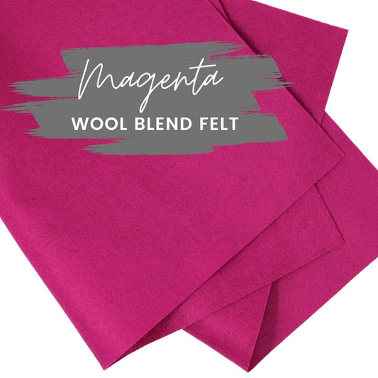 Magenta Wool Blend Felt