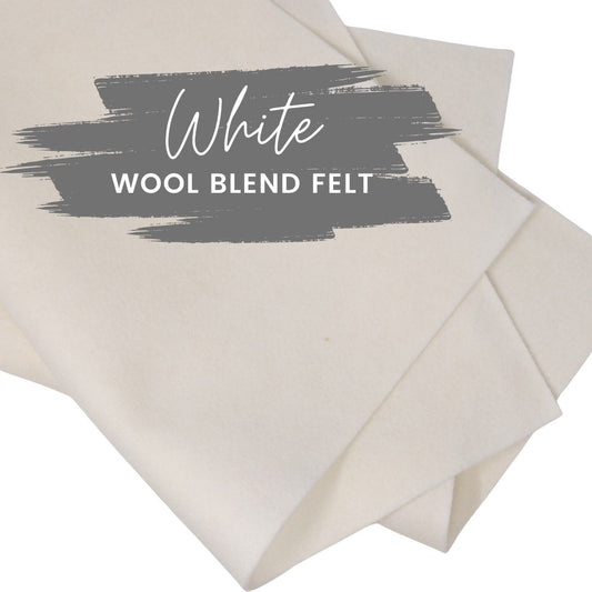 White Wool Blend Felt