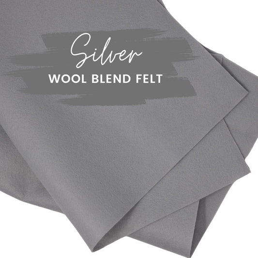 Silver Wool Blend Felt