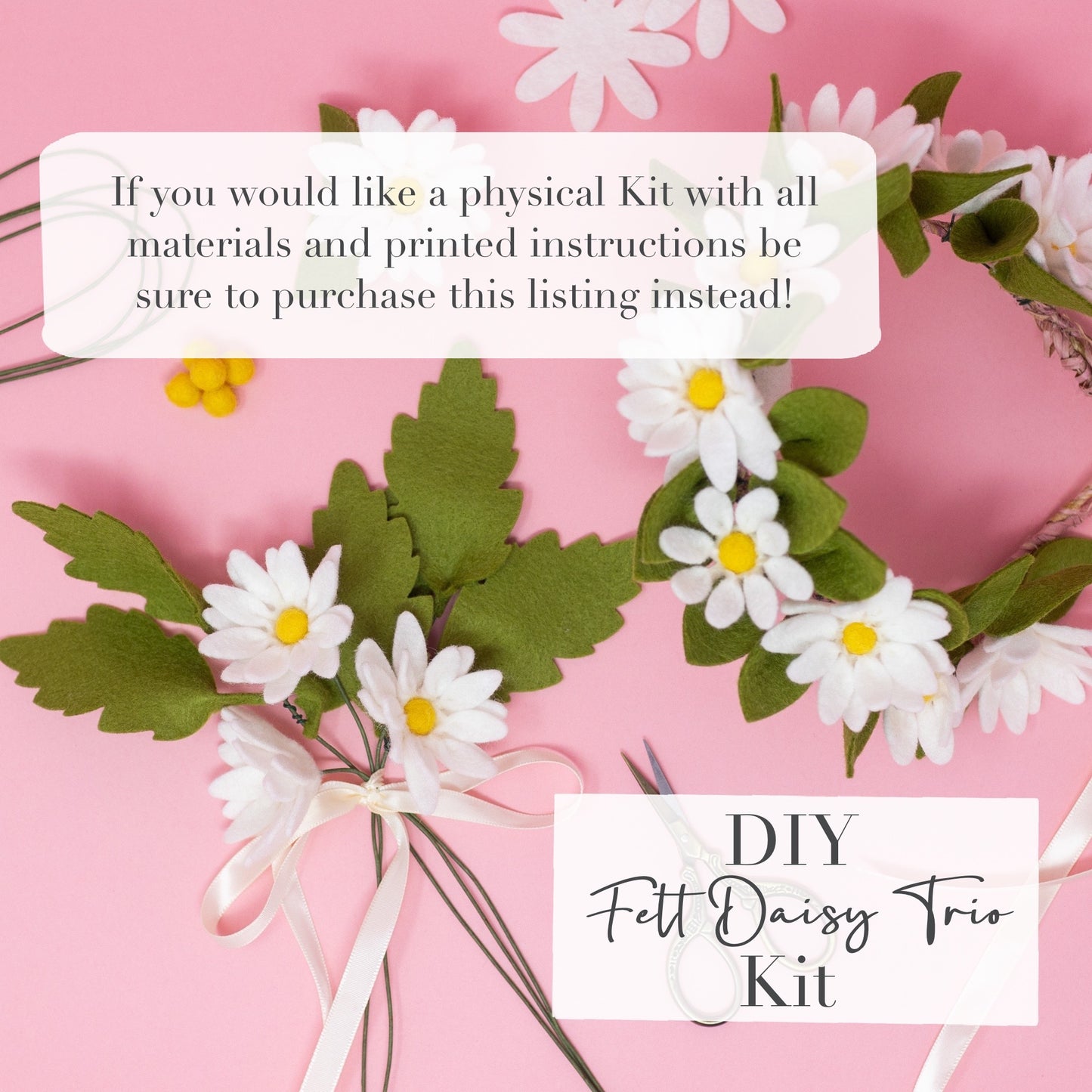Daisy Trio PDF and SVG Digital Download Kit