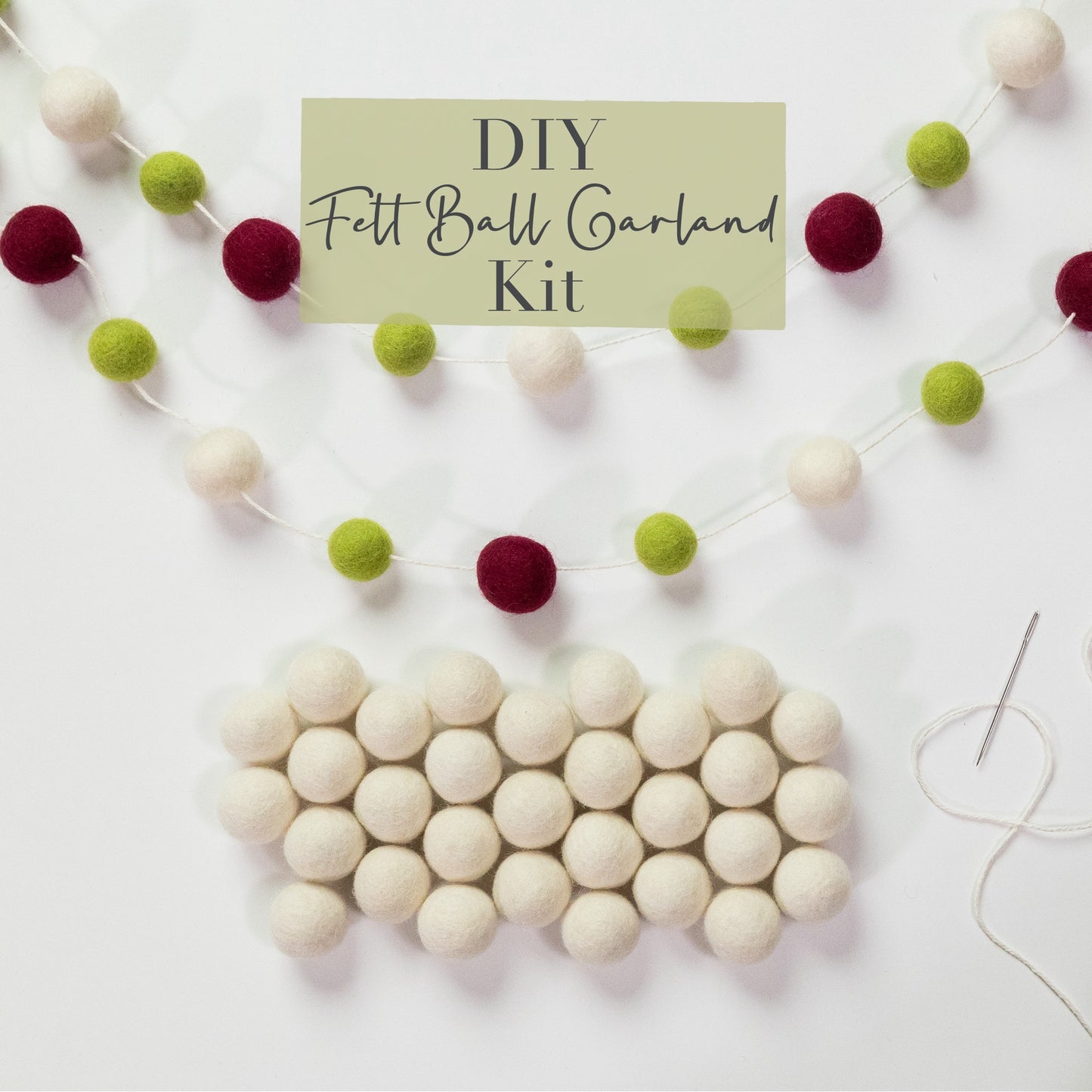 DIY Felt Ball Christmas Garland