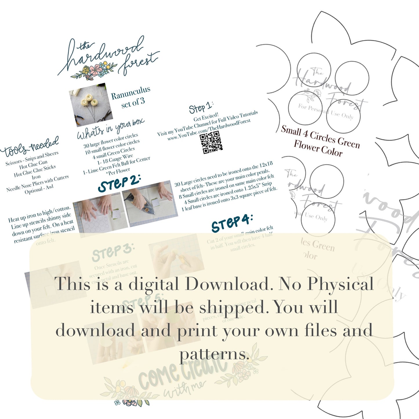 Ranunculus PDF and SVG Digital Download Kit
