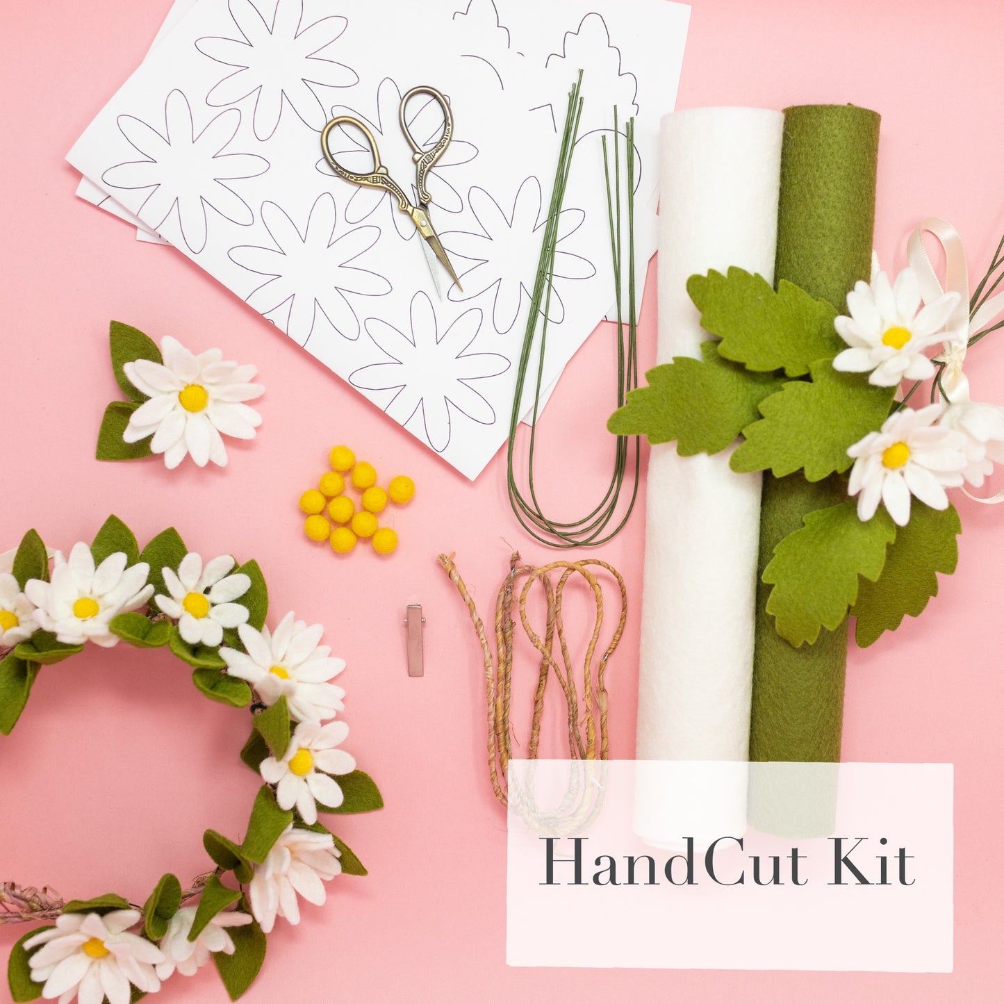 Felt Daisy Trio Flower DIY Kit