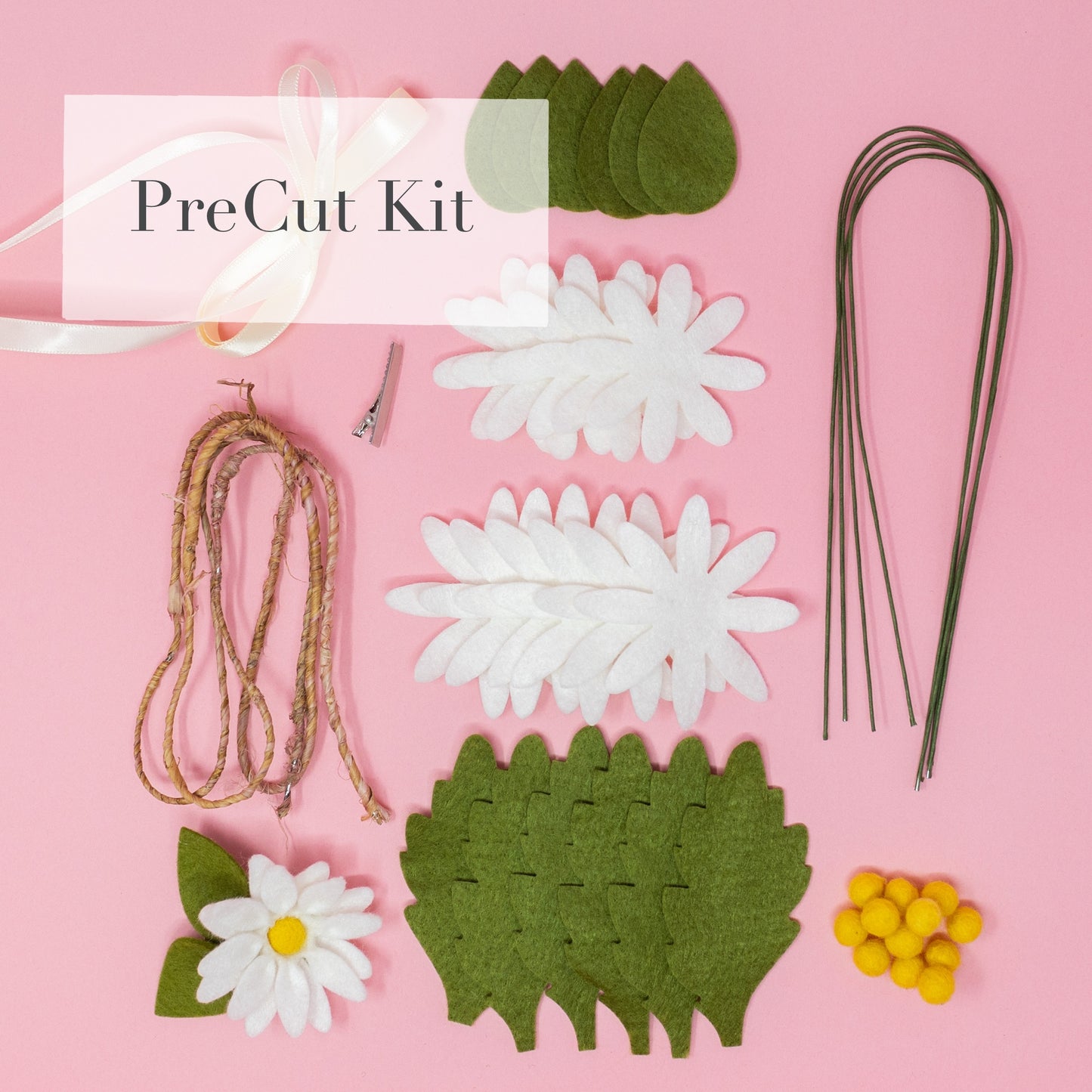 Felt Daisy Trio Flower DIY Kit