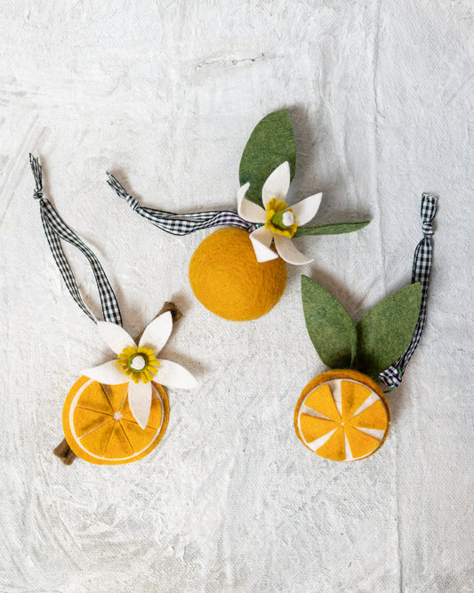 Orange Christmas Ornament Set