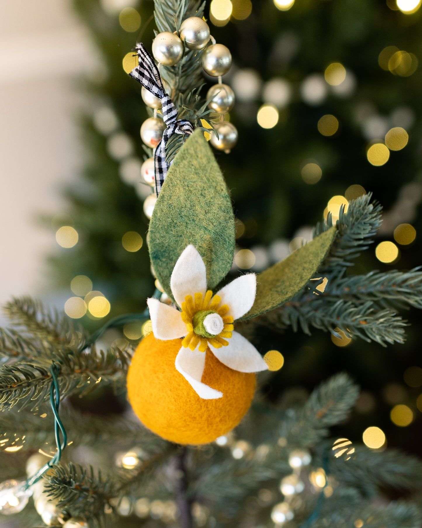 Orange Christmas Ornament Set