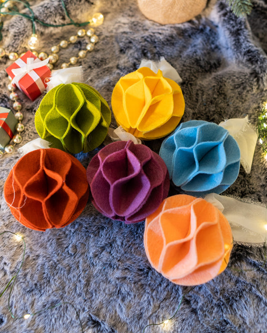 Rainbow Honeycomb Ornament Set