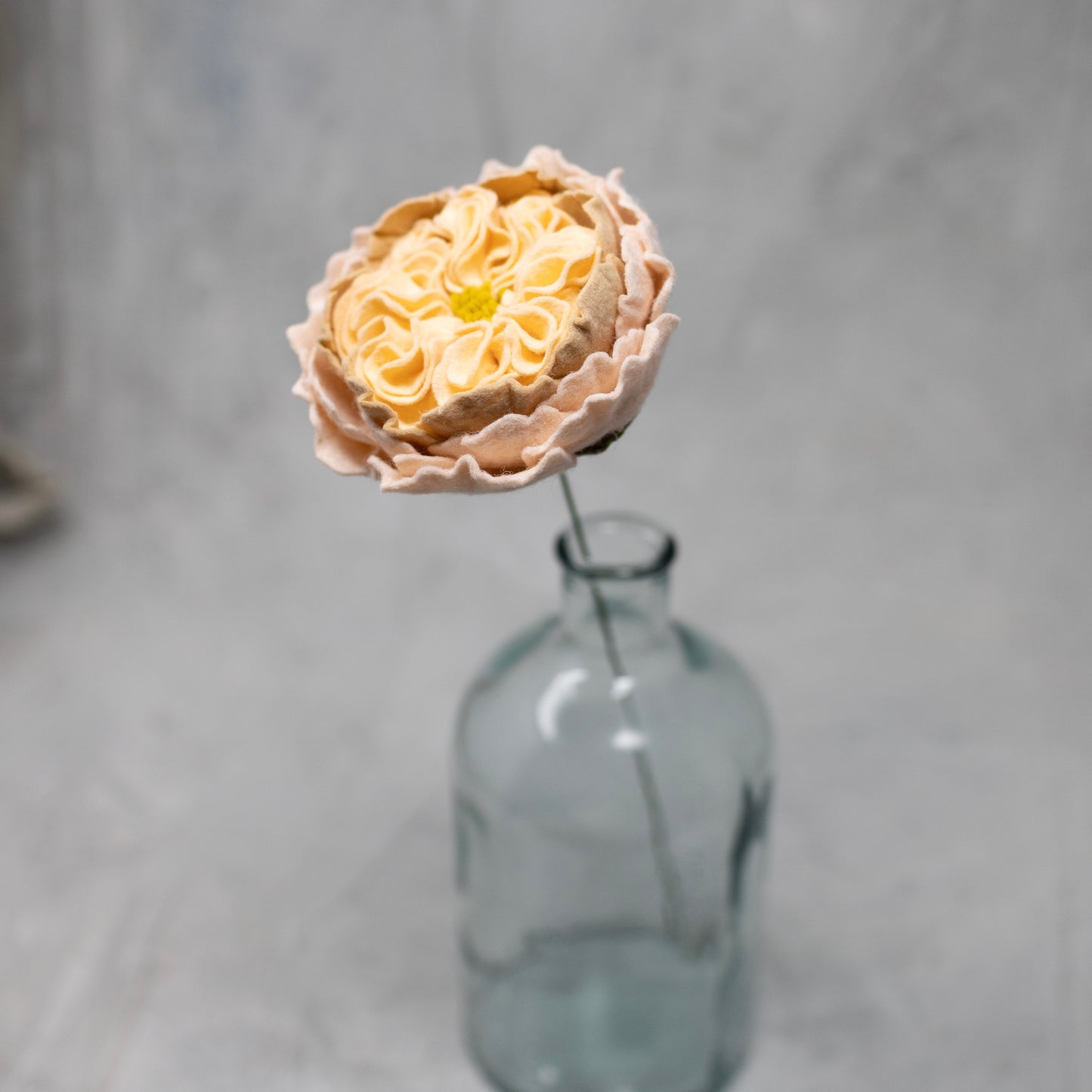 Cabbage Rose Felt Flower Stem