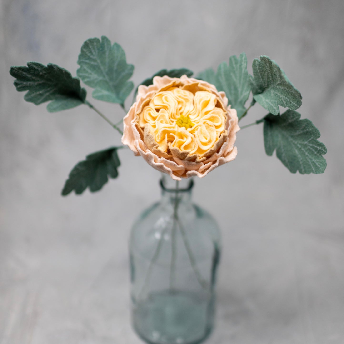 Cabbage Rose Felt Flower Stem