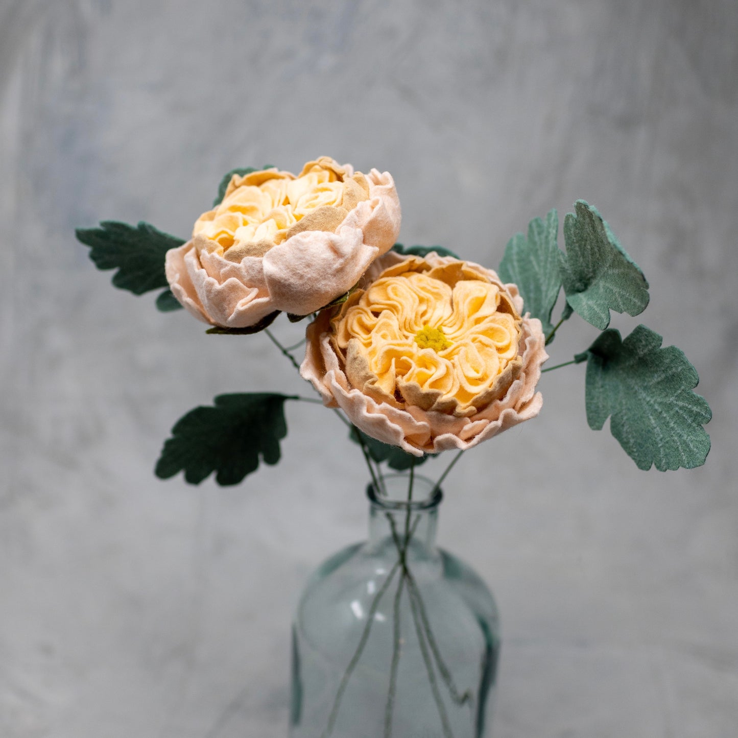 Cabbage Rose Felt Flower Stem